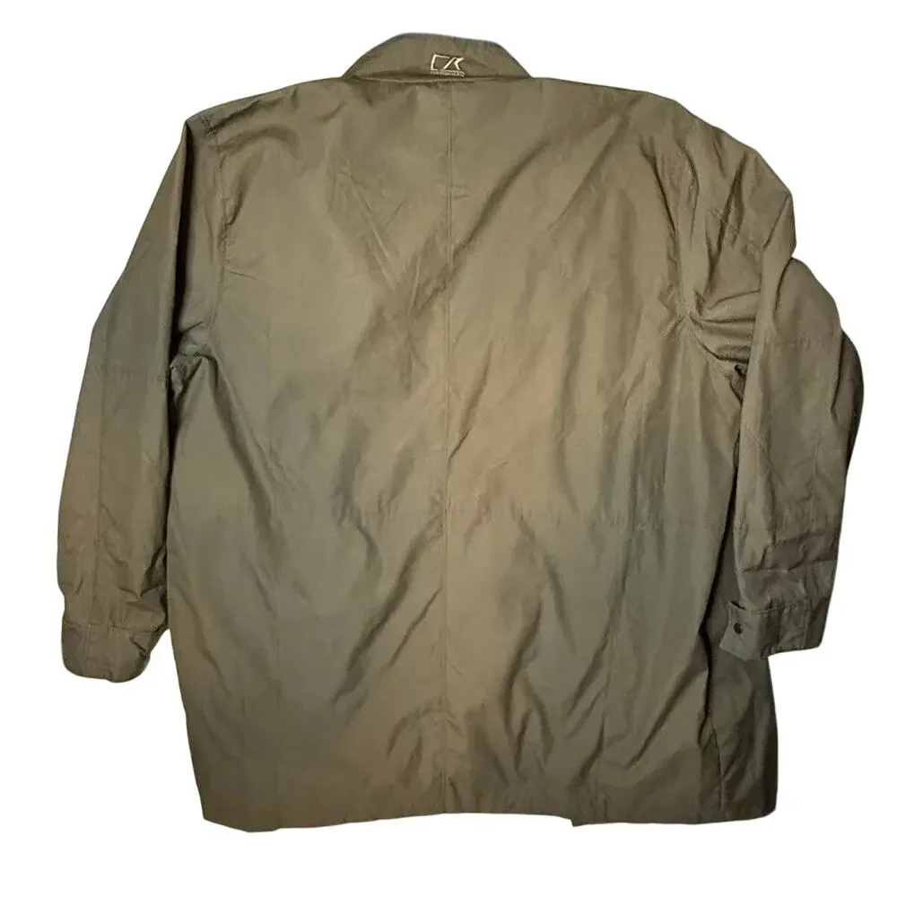 Cutter & Buck Barn Field Jacket Olive Plaid Lined Outdoor Men’s Coat